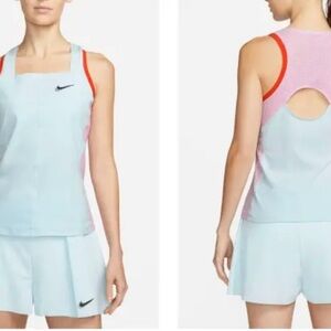 Nike Women's Blue and‎ Pink Tank Top